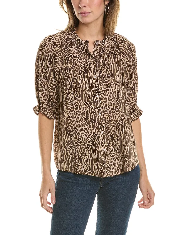 Bobeau Ruffle Neck Blouse