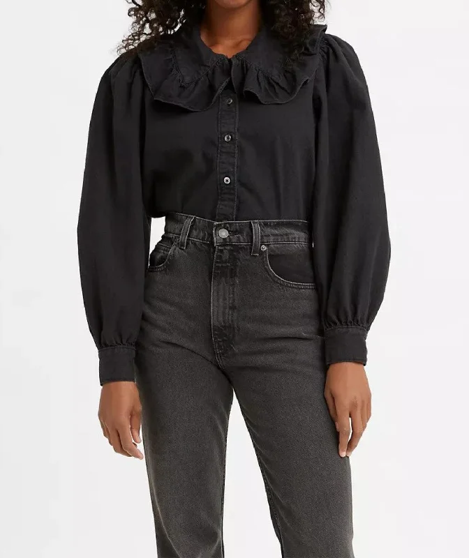 Emilie Blouse Top In Black