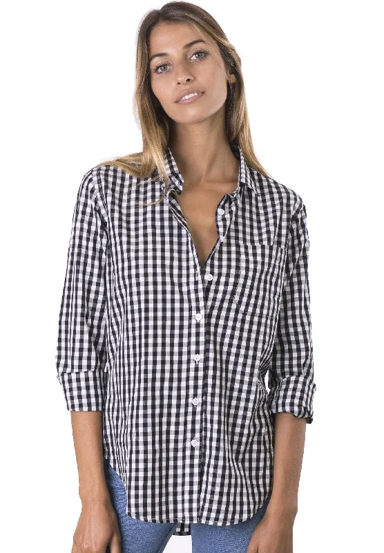 Gigi Black Gingham Relaxed Cotton Shirt