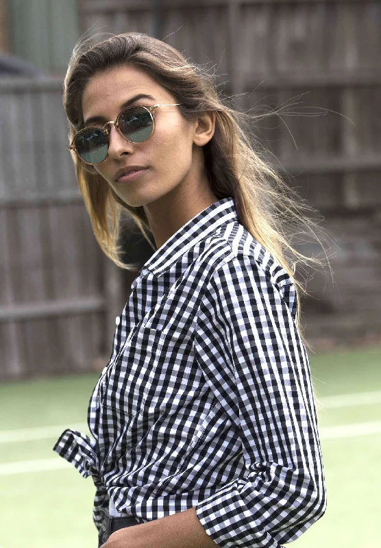 Gigi Black Gingham Relaxed Cotton Shirt