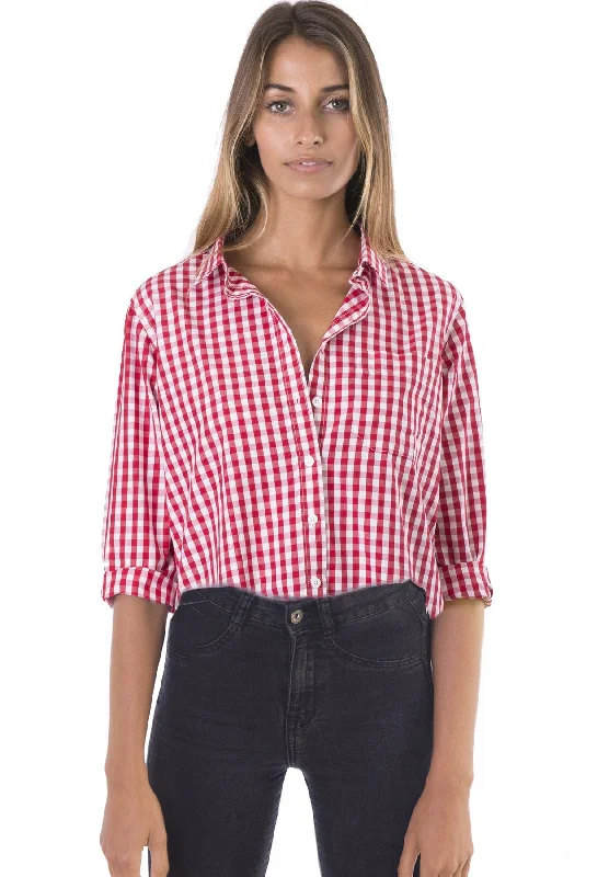 Gigi Red Gingham Relaxed Cotton Shirt