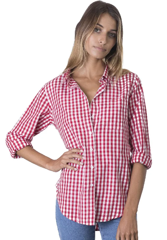 Gigi Red Gingham Relaxed Cotton Shirt