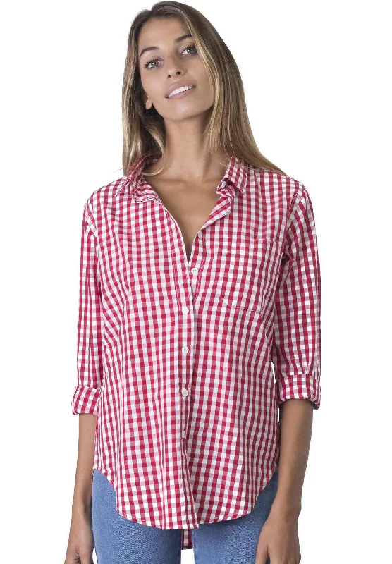 Gigi Red Gingham Relaxed Cotton Shirt