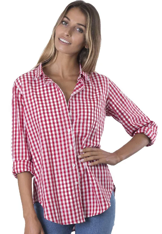 Gigi Red Gingham Relaxed Cotton Shirt