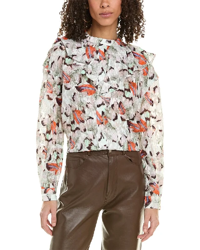 IRO Burnout Silk-Blend Blouse