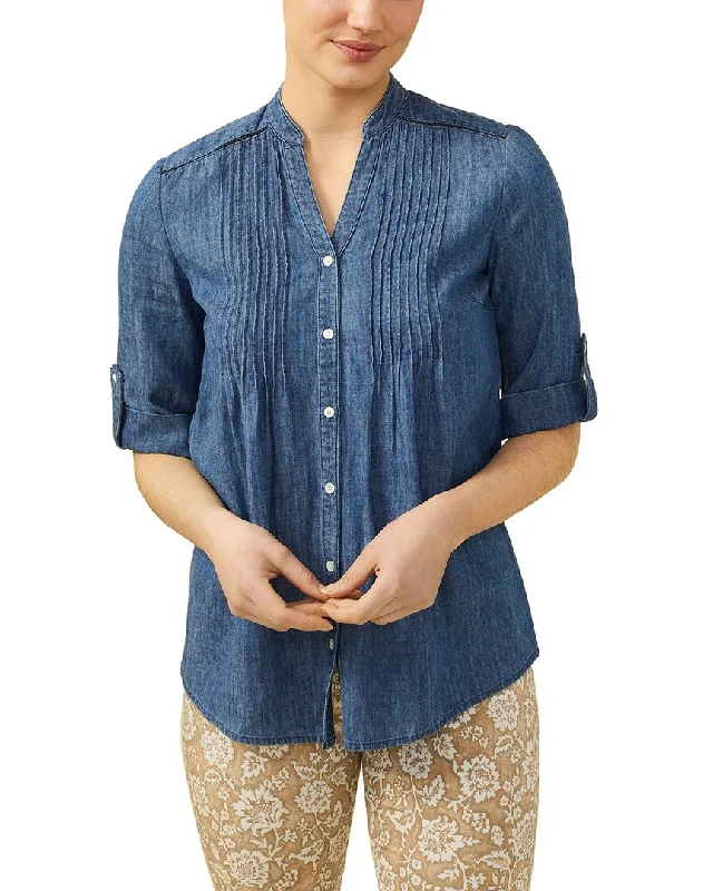 J.McLaughlin Riviera Linen-Blend Blouse