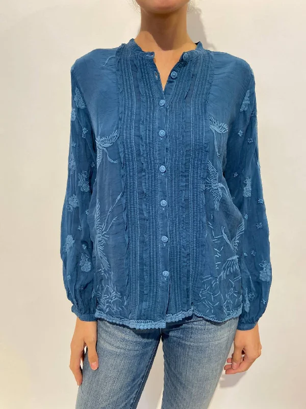 Lily Crane Blouse In Legion Blue