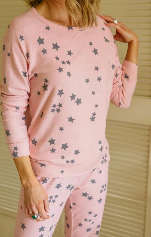 Peachy Party Long Sleeve Tee In Blush