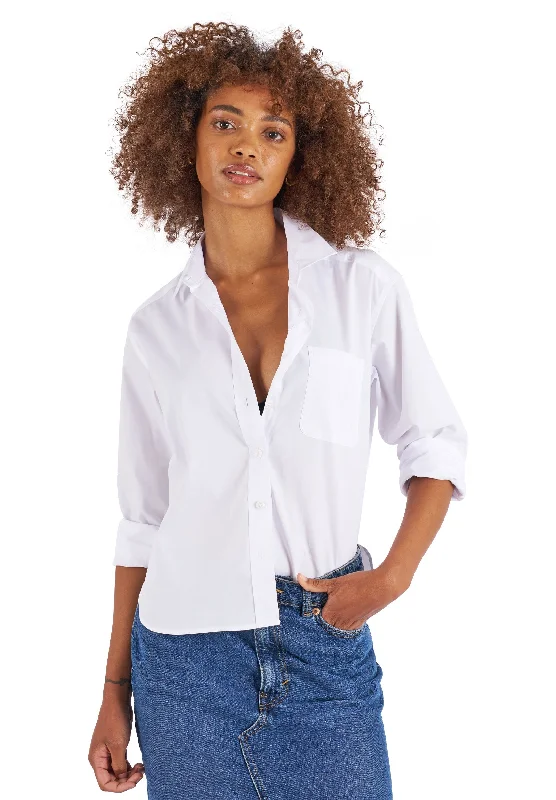 Rita White Boxy Fit Cotton Shirt