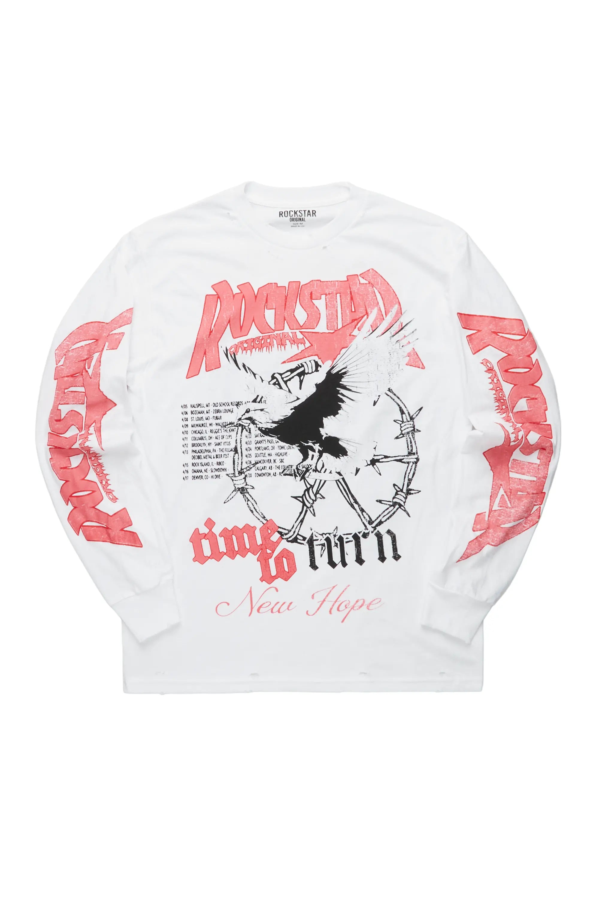 Crista White Long Sleeve T-Shirt