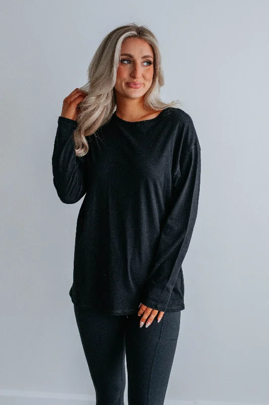 Sydelle Long Sleeve Tee - Black