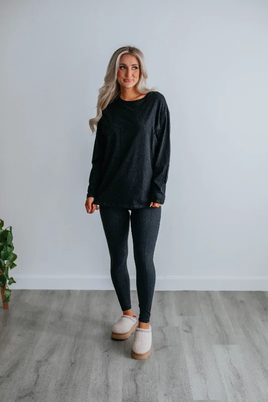 Sydelle Long Sleeve Tee - Black