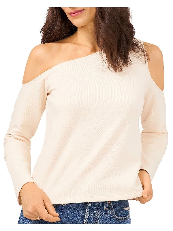 Womens Asymetric Cold-Shoulder Blouse