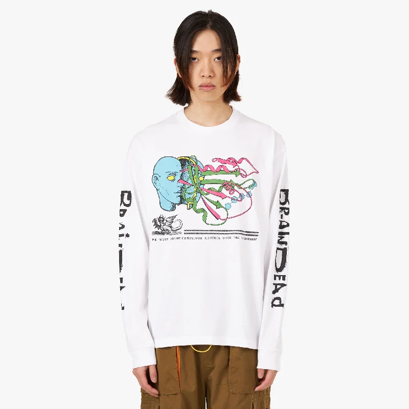 Brain Dead Conscious Control Long Sleeve T-shirt / White