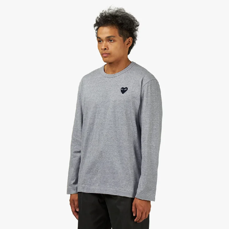 COMME des GARCONS PLAY Black Heart Long Sleeve T-Shirt / Grey