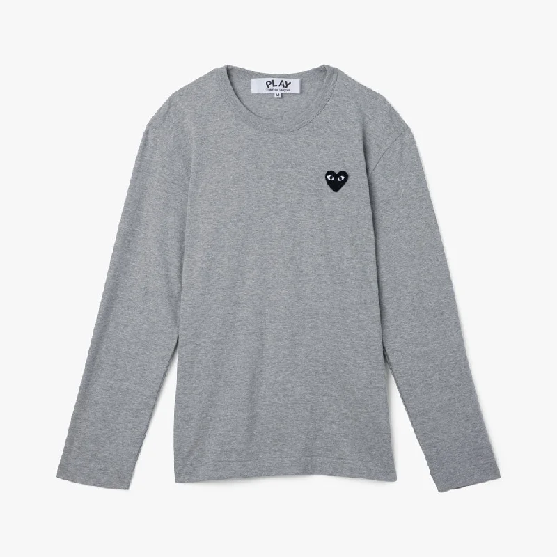 COMME des GARCONS PLAY Black Heart Long Sleeve T-Shirt / Grey