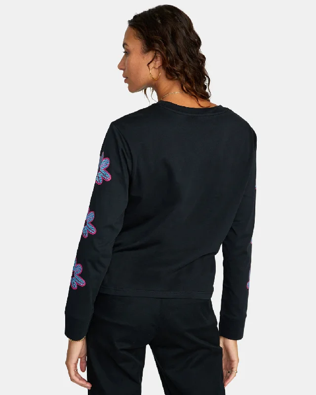 Happy Daisy Long Sleeve T-Shirt - RVCA Black