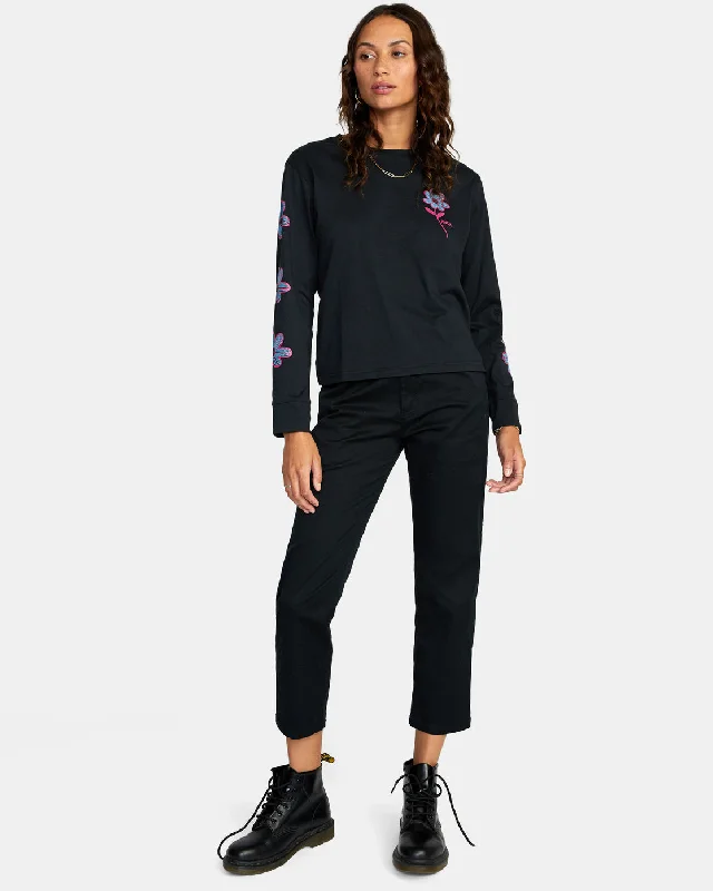 Happy Daisy Long Sleeve T-Shirt - RVCA Black