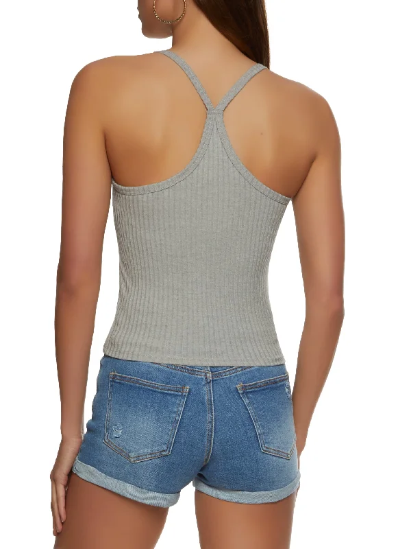 Ribbed Knit Scoop Neck Cami