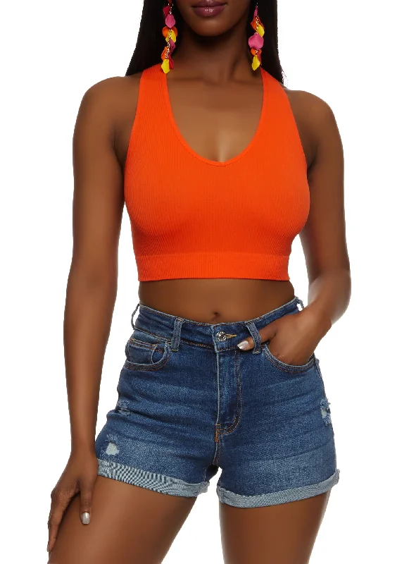 Rib Knit Seamless Crop Top