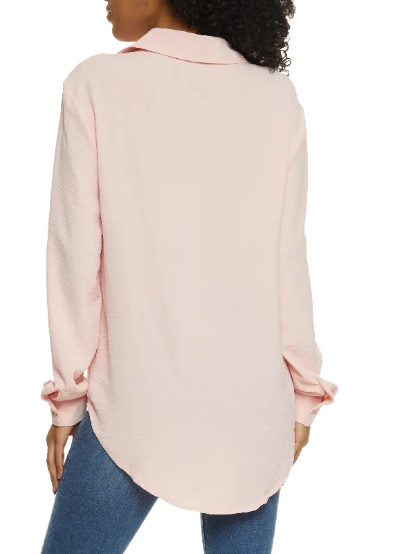 Crepe Knit Button Front Shirt