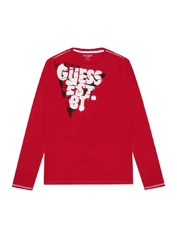 Red Graphic Logo Long Sleeve T-Shirt (7-16)