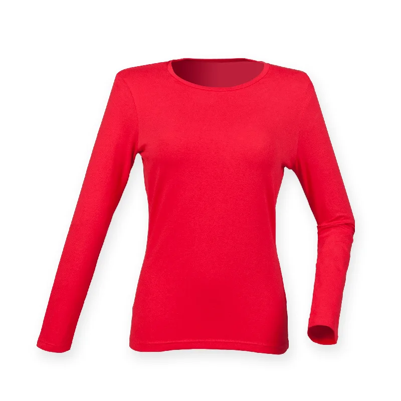 Skinni Fit Womens/Ladies Feel Good Stretch Long Sleeve T-Shirt