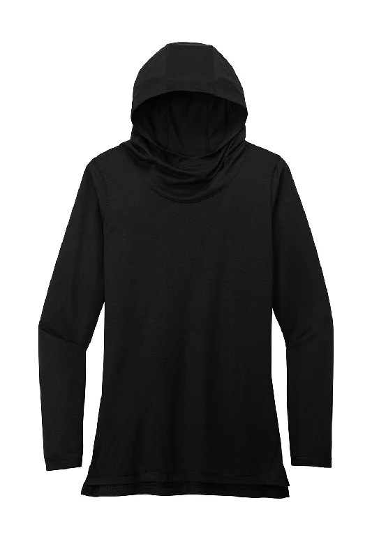 Sport-Tek Womens Moisture Wicking Cowl Neck Long Sleeve T-Shirt - Black