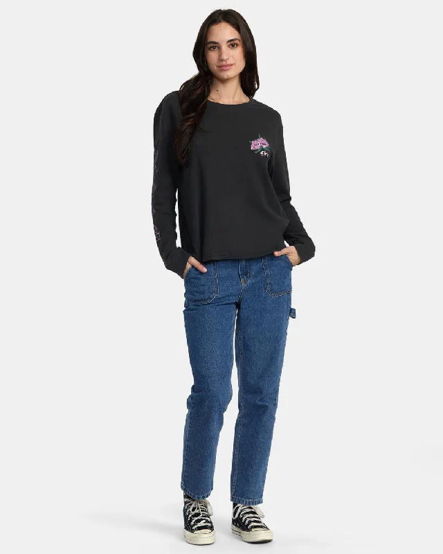 Wildflower Long Sleeve T-Shirt - Washed Black