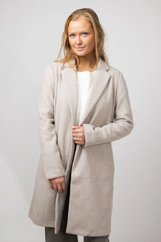 Love Tree Dressy Wool Coat for Women in Oatmeal | J8195-OATMEAL