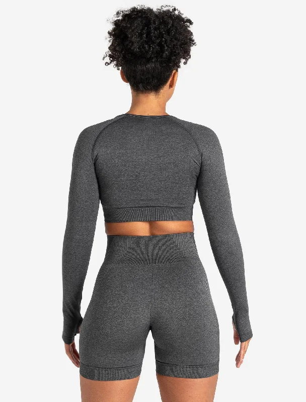 ADAPT 2.0 Seamless Crop Top - Charcoal