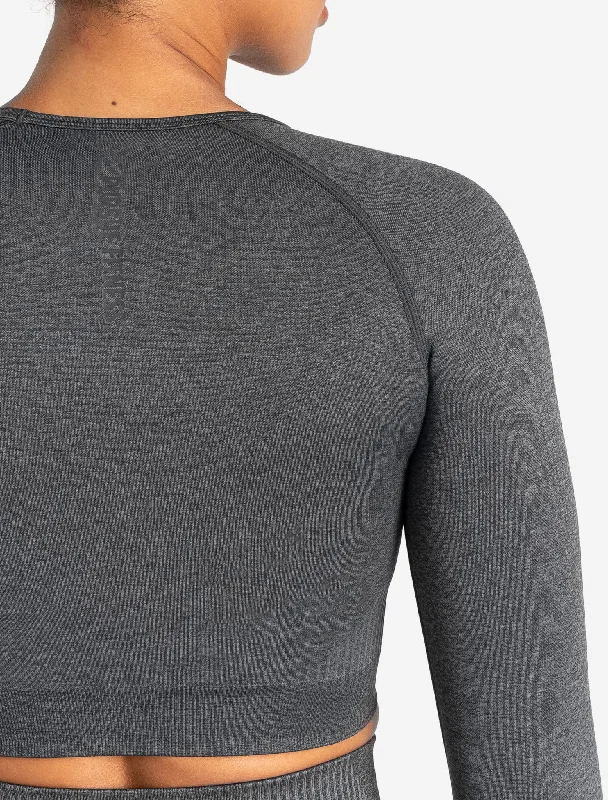 ADAPT 2.0 Seamless Crop Top - Charcoal