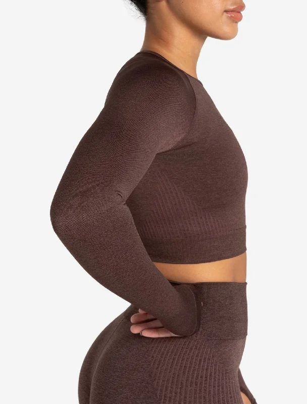 ADAPT 2.0 Seamless Crop Top - Cherry Brown