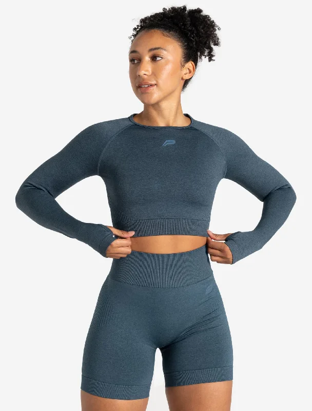 ADAPT 2.0 Seamless Crop Top - Petrol Blue