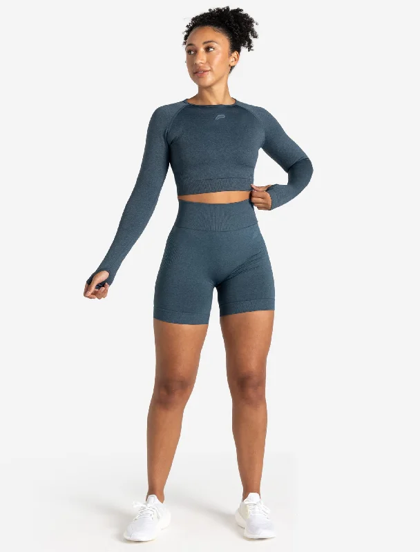 ADAPT 2.0 Seamless Crop Top - Petrol Blue