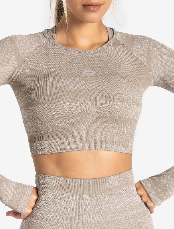 Boost Seamless Long Sleeve Crop Top - Neutral