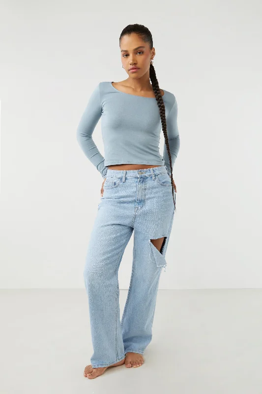 CROPPED LONG SLEEVE TOP