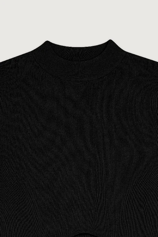 CROPPED MOCKNECK SWEATER