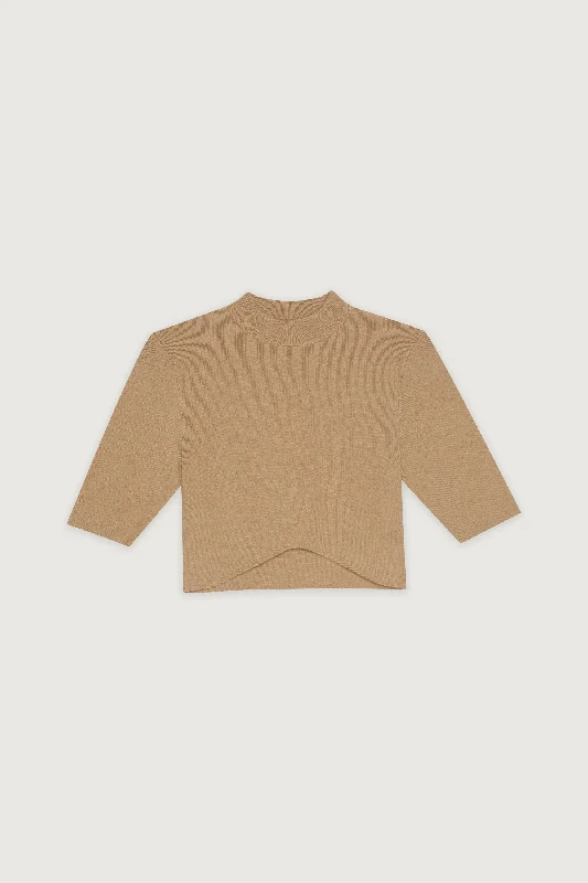 CROPPED MOCKNECK SWEATER