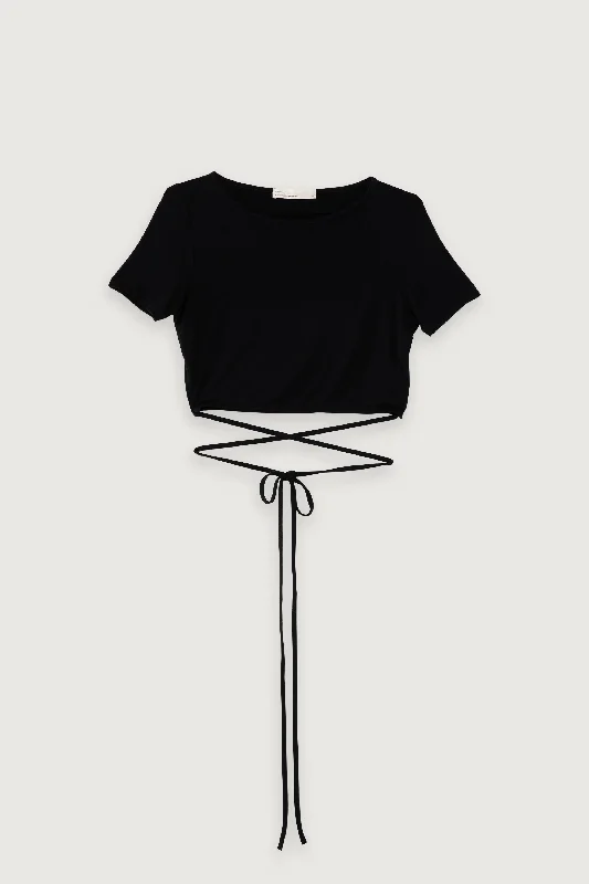 CROPPED TEE WITH WAIST TIES