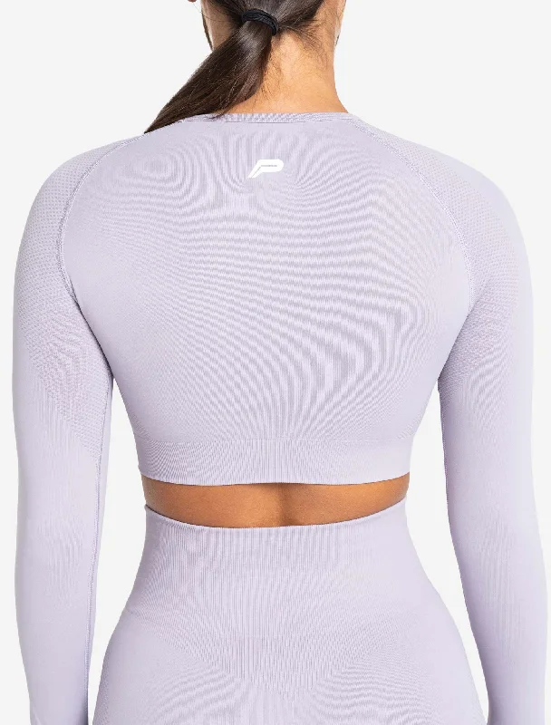 Move Seamless Long Sleeve Crop Top - Lilac