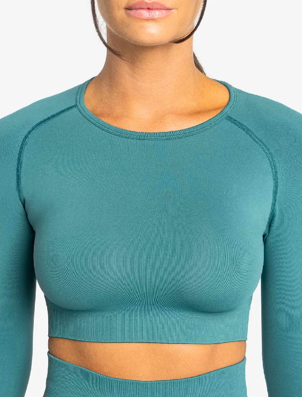 Move Seamless Long Sleeve Crop Top - Teal