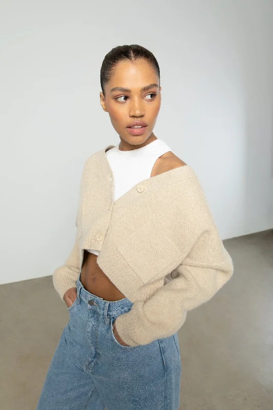 OVERSIZED CROPPED CARDIGAN