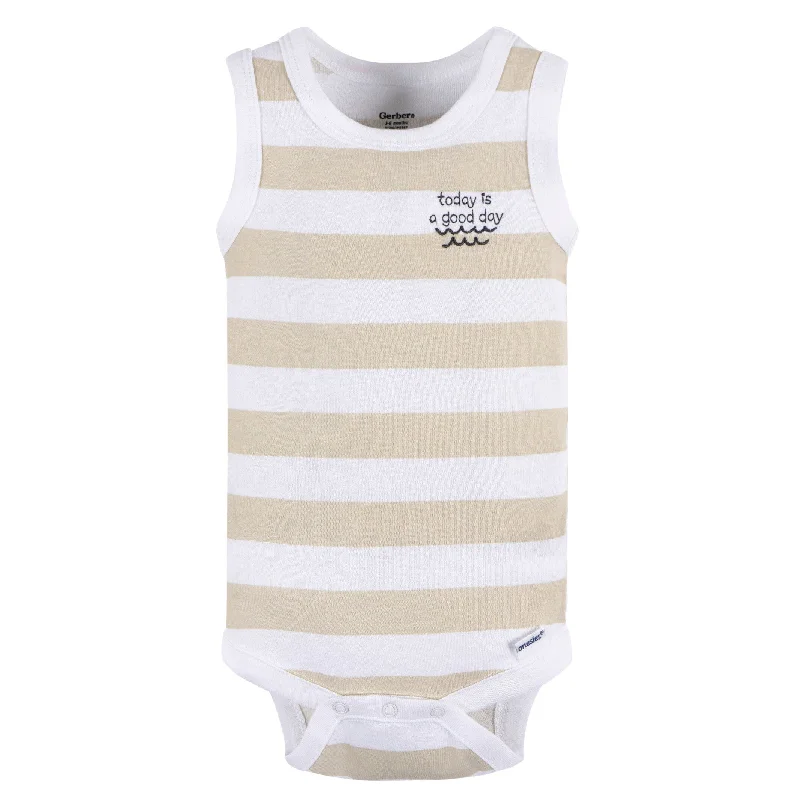 4-Pack Baby Boys Coastal Sleeveless Onesies® Bodysuits