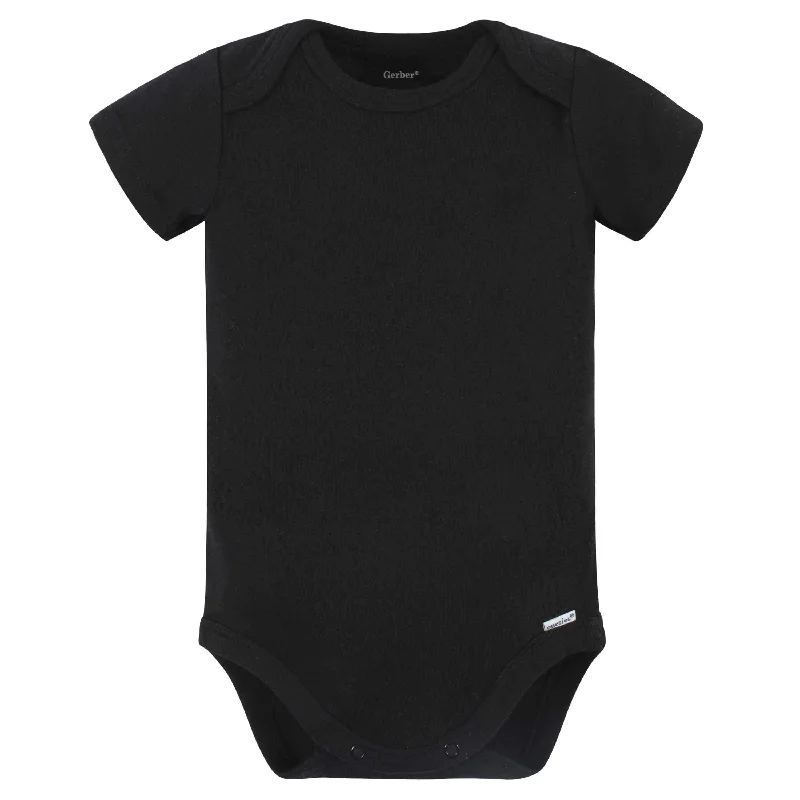 5-Pack Baby Black Premium Short Sleeve Onesies® Bodysuits