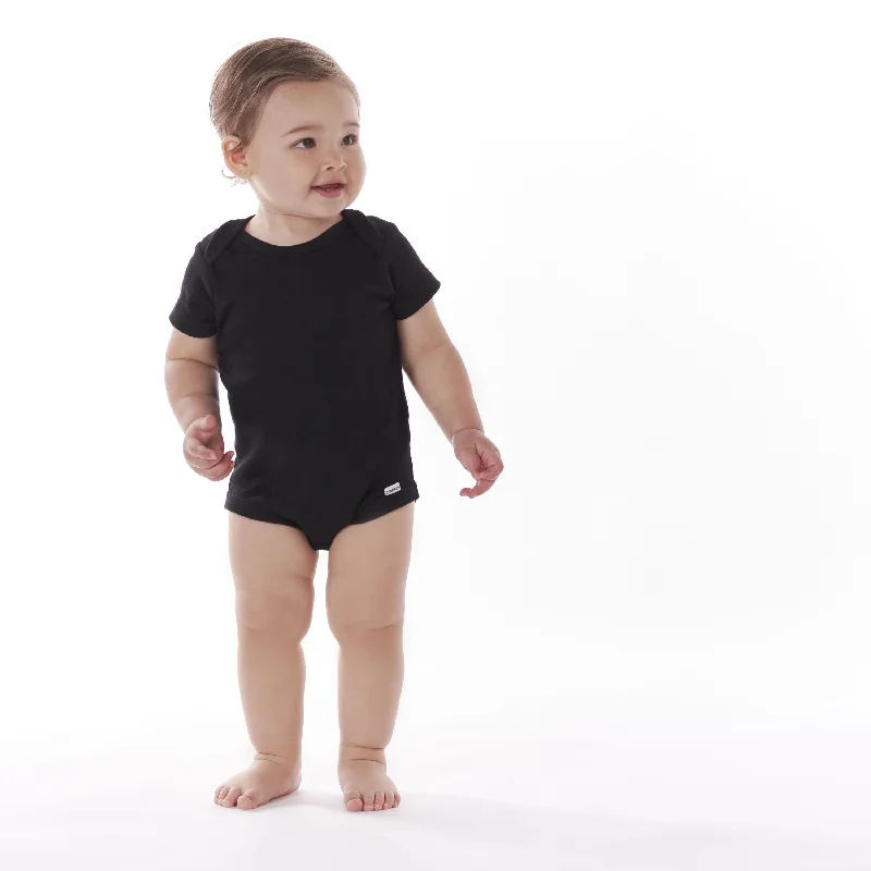 5-Pack Baby Black Premium Short Sleeve Onesies® Bodysuits