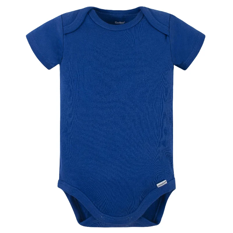 5-Pack Baby Royal Blue Premium Short Sleeve Onesies® Bodysuits