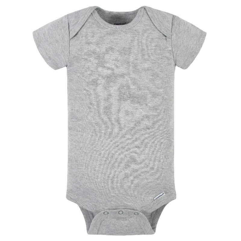 5-Pack Baby Neutral Gray Heather Ribbed Onesies® Bodysuits