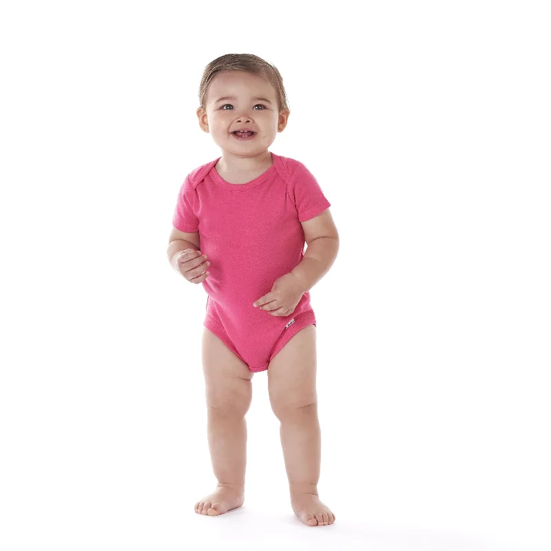 5-Pack Baby Hot Pink Premium Short Sleeve Onesies® Bodysuits