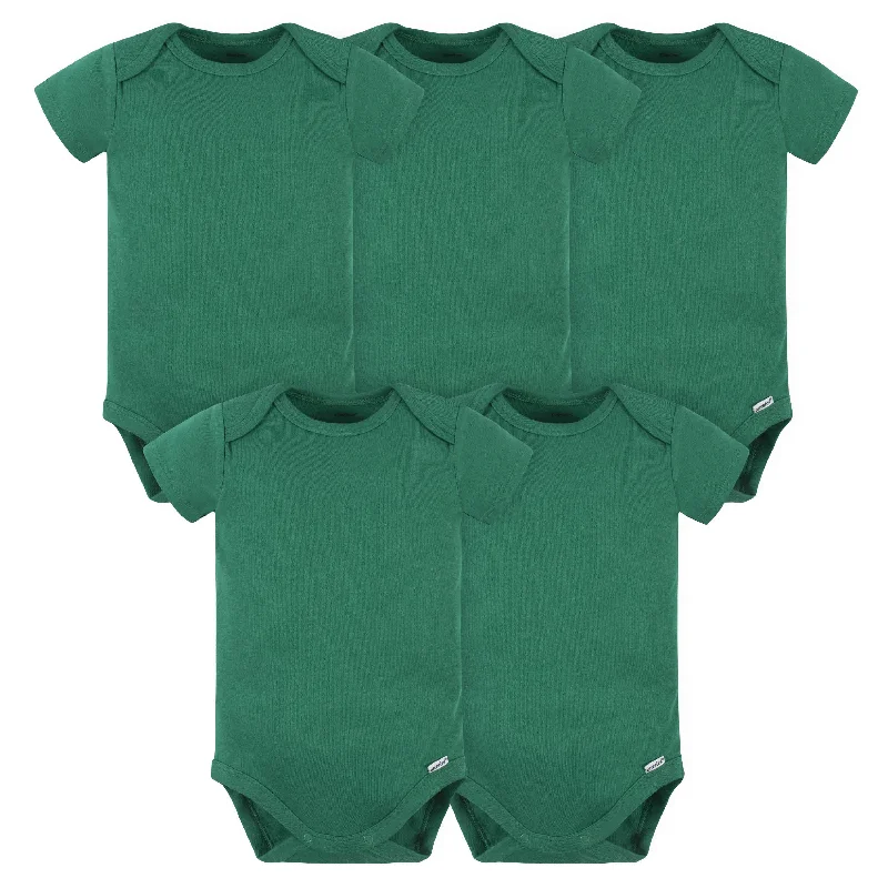 5-Pack Baby Kelly Green Premium Short Sleeve Onesies® Bodysuits